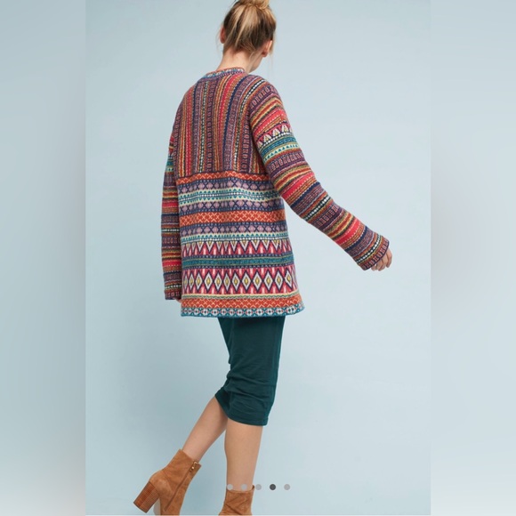 Anthropologie Moth Livia Intarsia Cardigan - Picture 9 of 11